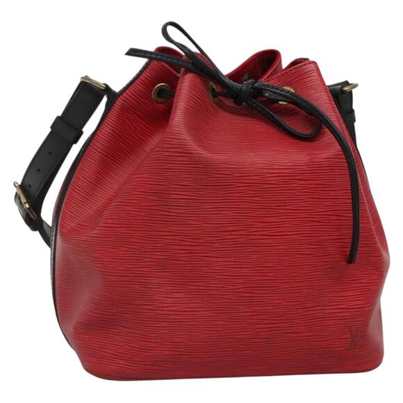 LOUIS VUITTON Epi Petit Noe Shoulder Bag Bicolor Black Red M44017 - Picture 1 of 16